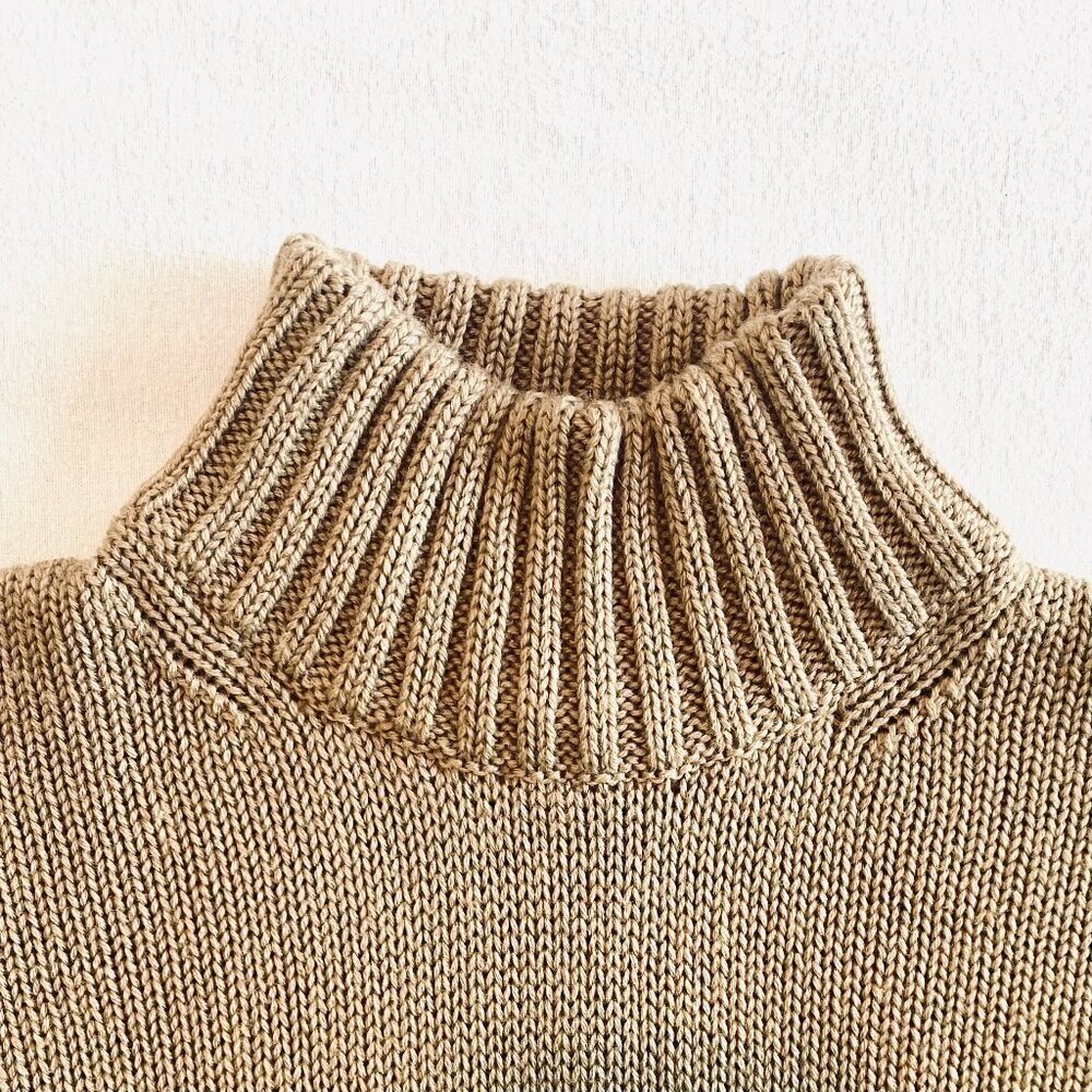 wilfred free 100% soft camel wool cropped turtleneck sweater Womens Small beach - Picture 3 of 9
